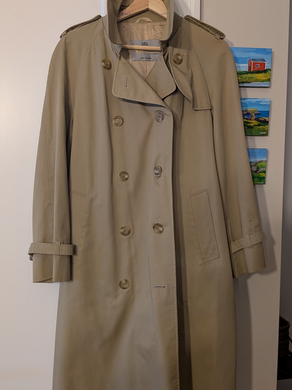 Light Beige Trench Coat with Checked Lining - Aquascutum - Picture 5 of 5